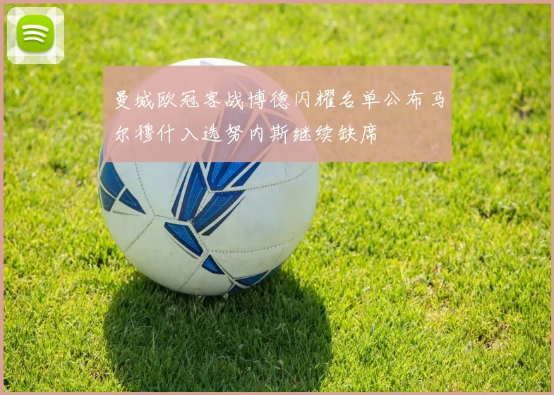 曼城欧冠客战博德闪耀名单公布马尔穆什入选努内斯继续缺席